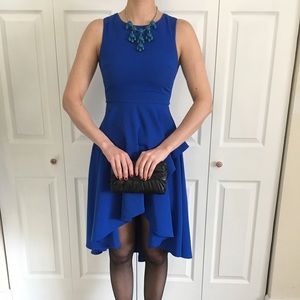 Royal blue high-low dress